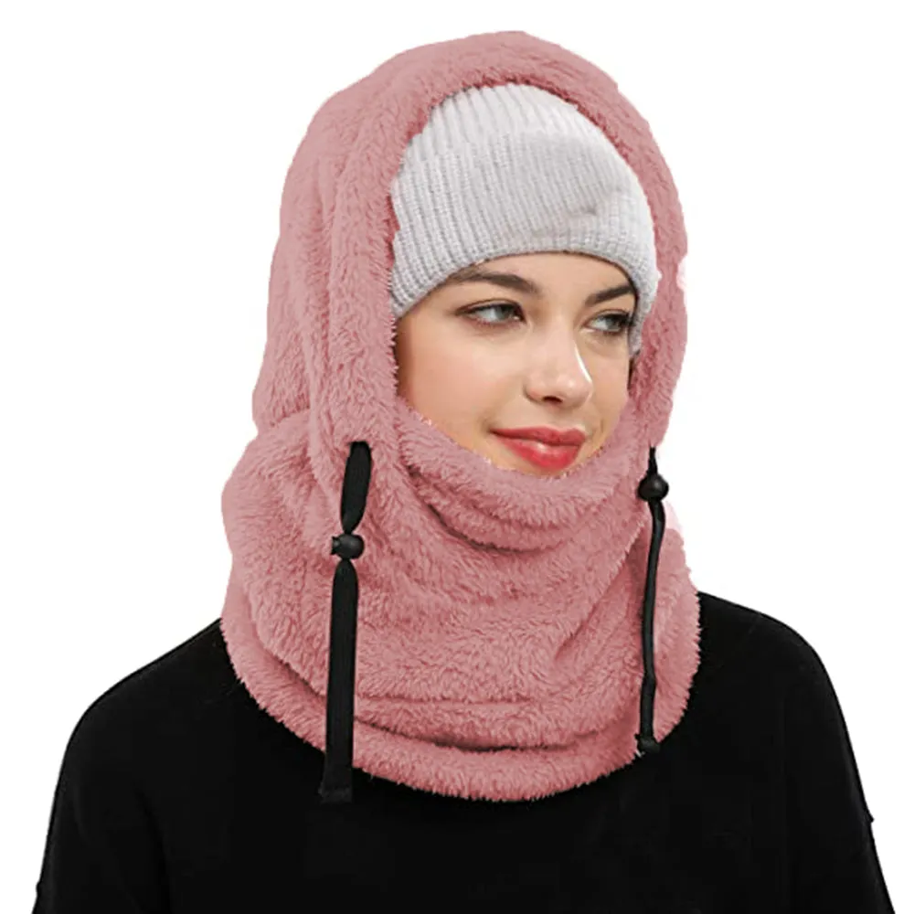 Balaclava Ski Mask Wind-Resistant Winter Face Mask Cycling  Warm Face Cover Hat Cap Pink