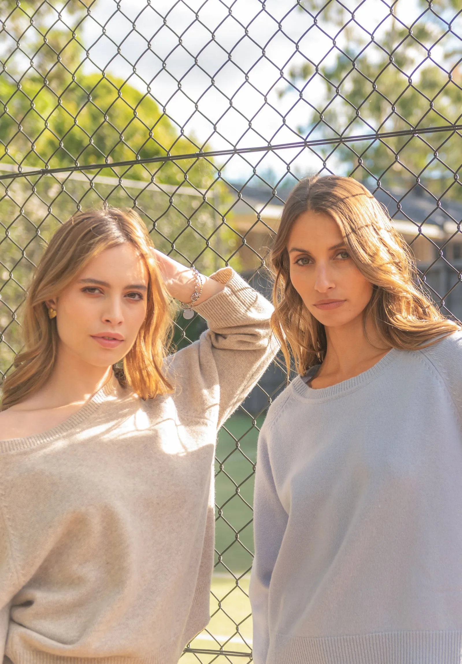 Cristina Ice Blue Relaxed Merino Wool Sweater