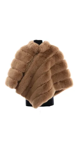 Faux Fox Fur Poncho