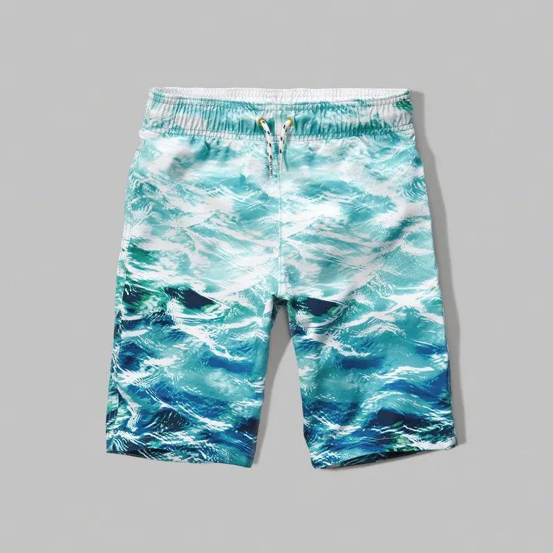 Hollister Printed Swim Shorts Men - Blue