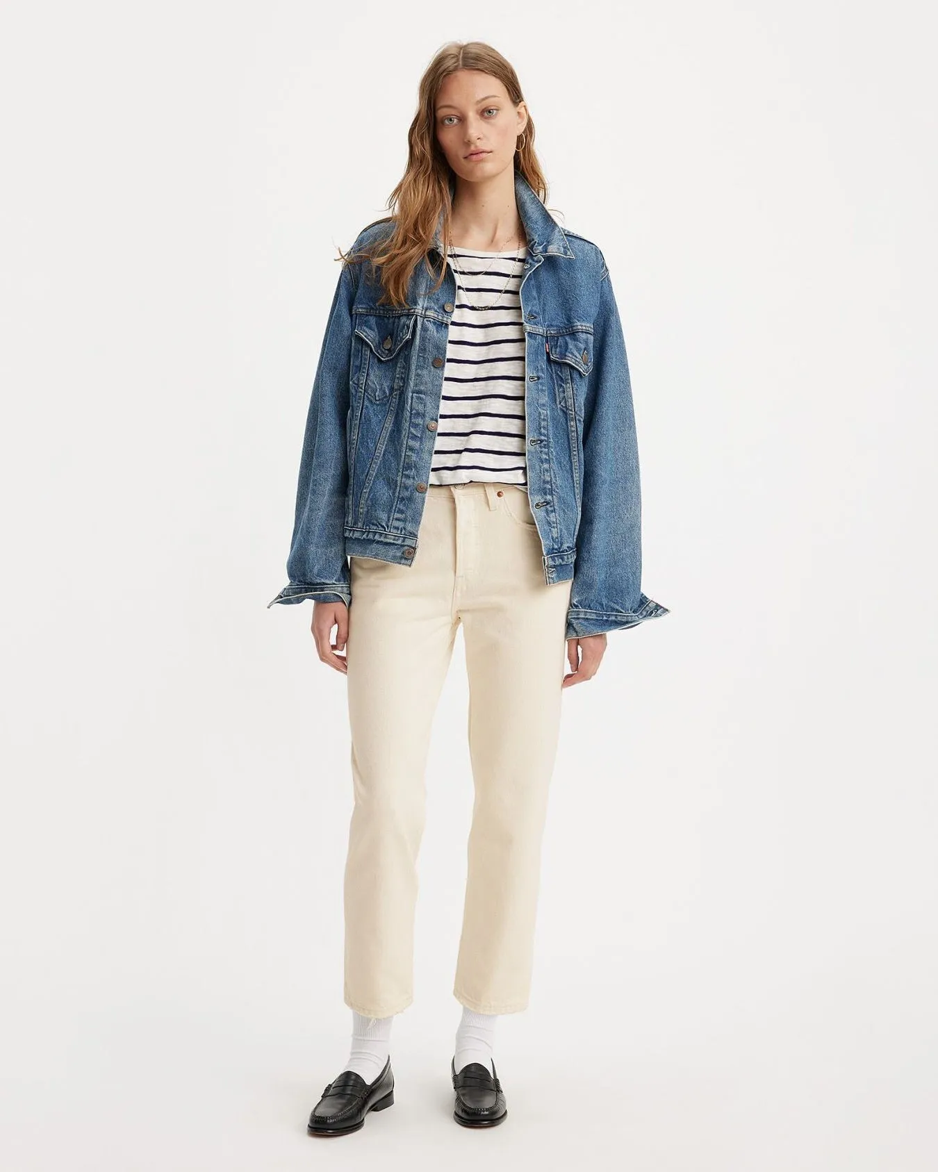 Levi's® Womens 501 Crop Jeans - Ecru Booper No Damage