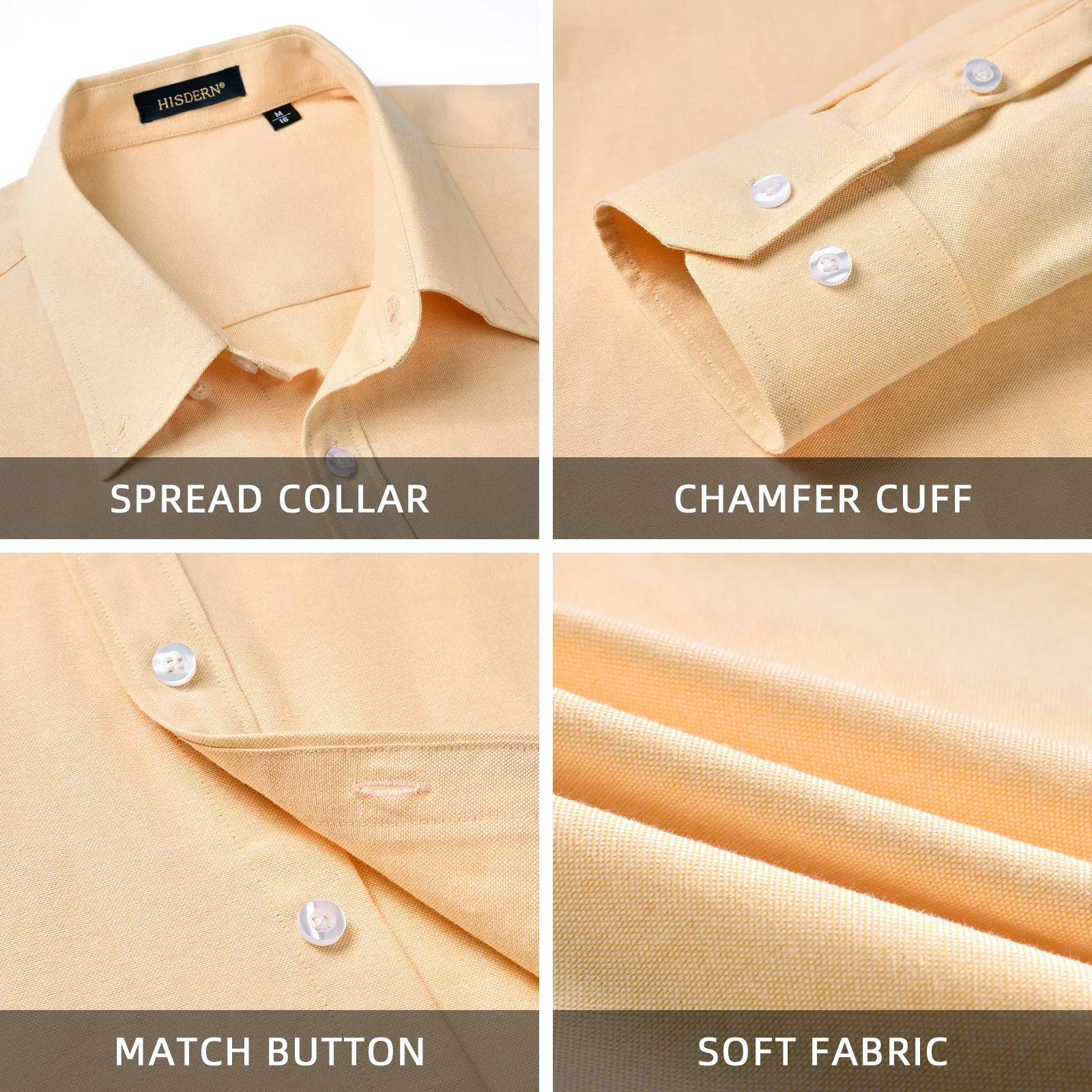 Men's Dress Shirt with Pocket - LIGHT YELLOW