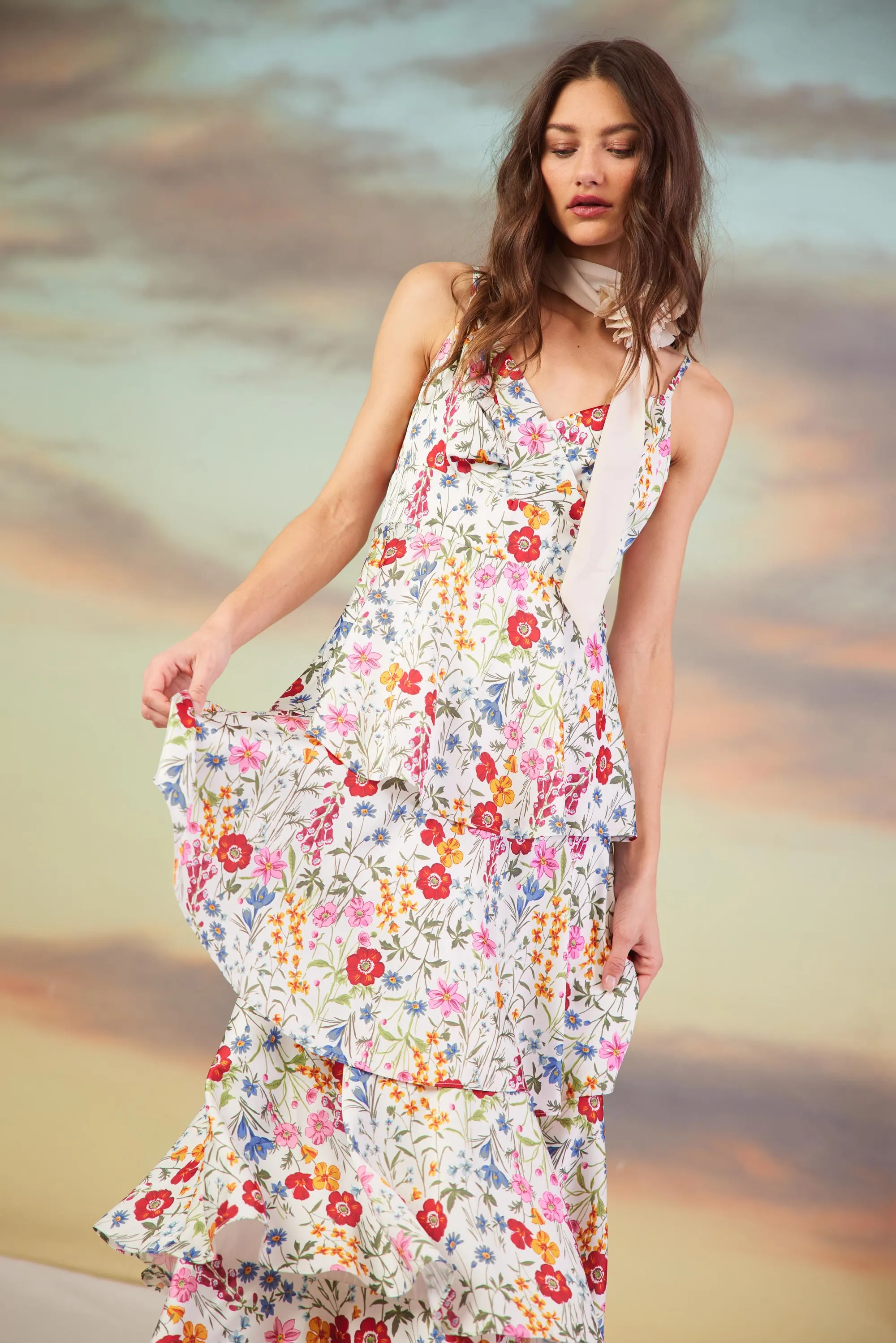 Natalia Floral Tiered Maxi Dress
